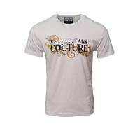 Versace Jeans Couture T-Shirt Logo Barocco Uomo Top Oro Bianco S M L XL XXL 3XL