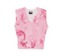 Versace Jeans Couture - Top a motivo con scollo a V - - Knitwear - Donna - Rosa - S