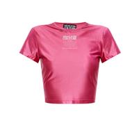 Versace Jeans Couture, ,Tops ,Donna ,Rosa ,S Crop Top con Stampa Testo Bold