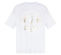VERSACE JEANS COUTURE V-Emblem Logo T-Shirt Bianco/Oro