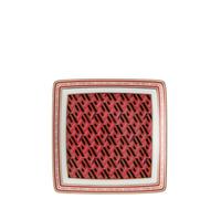 Versace, La Greca, Coppetta Quadrata Rosso 15cm, Porcellana