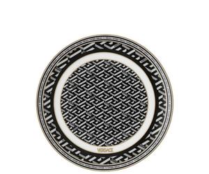 Versace, La Greca, Piattino Nero 17cm, Porcellana
