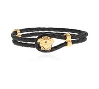Versace - La Medusa Leather Bracelet - - Accessories - Uomo - Nero - ONE SIZE