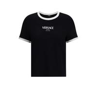 Versace - T-Shirt in jersey di viscosa stretch - - Tops - Donna - Nero - S