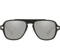 Versace Medusa Charm Ve 2199 Occhiali Da Sole Uomo Nero Oversize Grigio 56mm