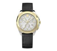 Versace Medusa Chrono Collection Orologio da donna di lusso con cinturino nero con cassa bicolore e quadrante argento, due toni-VE3CA0223, OS, Versace | Medusa Chrono