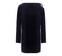 Versace - Mini abito in velluto con ricami - - Dresses - Donna - Blu - M