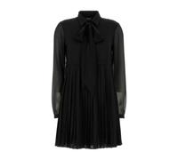 Versace - Mini Abito Lavallière in Crêpe de Chine - - Dresses - Donna - Nero - S