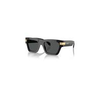 Versace Occhiali da sole da uomo, montatura nera, lenti grigio scuro, 55 mm, Nero, 2XL