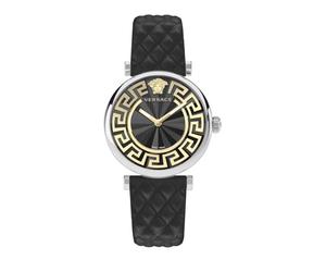 Versace Orologio analogico da donna al quarzo con cinturino in acciaio inossidabile mid-39733, Nero