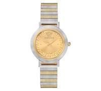 Versace Orologio analogico da donna con quadrante dorato, VE3D00422