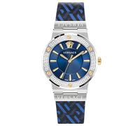 Versace Orologio da donna analogico al quarzo svizzero con cinturino in pelle VEVH01421, Blu