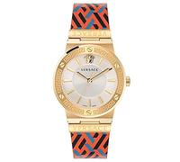 Versace Orologio da donna analogico al quarzo svizzero con cinturino in pelle VEVH01521, Multicolore, Cinturino