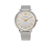 Versace - Orologio Da Polso Da Unisex Al Quarzo Moda Bracciale E Cassa In Acciaio Inox Di Colore Grigio Quadrante Analogico Grigio - VE8100519