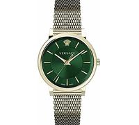 Versace - Orologio Da Polso Da Unisex Al Quarzo Moda Bracciale E Cassa In Acciaio Inox Di Colore Oro Quadrante Analogico Verde - VE5A00820