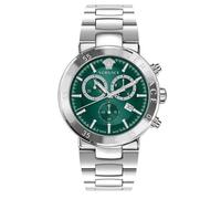 Versace - Orologio Da Polso Da Uomo Al Quarzo Moda Bracciale E Cassa In Acciaio Inox Di Colore Grigio Quadrante Analogico Verde - VEPY01021