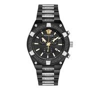 Versace Orologio da polso da uomo Sporty GRECA Cronografo nero, argento 46 mm VESO01022, Nero