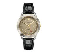 Versace - Orologio Uomo Pelle Nera Oro Argento GMT - - Accessories - Uomo - Grigio - ONE SIZE