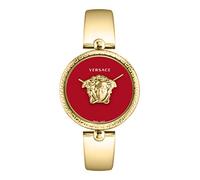 Versace Palazzo Empire Collection Orologio da donna di lusso con cinturino dorato e cassa con quadrante rosso, Oro, OS, Versace | Palazzo Impero