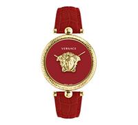 Versace Palazzo Empire Collection Orologio da donna di lusso con cinturino rosso e quadrante con cassa dorata, Oro, OS, Versace | Palazzo Impero