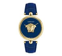 Versace Palazzo Empire Collection Orologio da donna di lusso con cinturino blu con cassa dorata e quadrante blu, Oro, OS, Palazzo Impero