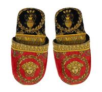 Versace Pantofole in spugna I Love Baroque, taglia: L, colore: nero/rosso, nero/rosso, Large