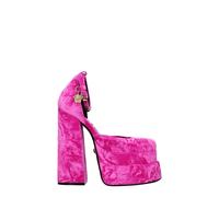 Versace Pink Velvet Platform Sandals - EU36.5/US6.5