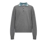 Versace - Polo in Lana a Maniche Lunghe - - Knitwear - Uomo - Grigio - M