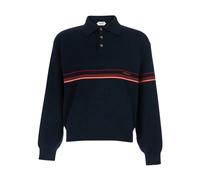 Versace - Polo in maglia di cotone con logo ricamato - - Tops - Uomo - Blu - L