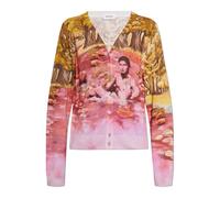 Versace - Printed Silk Knit Cardigan - - Knitwear - Donna - Multicolore - XS