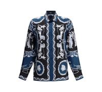 Versace - Printed Silk Twill Regular Shirt - - Shirts - Uomo - Blu - L
