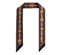 Versace - Printed Silk Twill Ribbon - - Accessories - unisex - Marrone - ONE SIZE