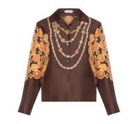 Versace - Printed Silk Twill Shirt - - Blouses & Shirts - Donna - Marrone - S