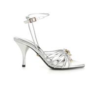 Versace - Sandali Metallizzati con Fiocco Opera 85 mm - - Shoes - Donna - Grigio - 36 EU