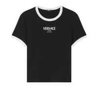 Versace - T-Shirt in jersey di viscosa stretch - - Tops - Donna - Nero - S