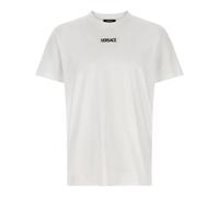 Versace - T-shirt slim in jersey di cotone ricamata - - Tops - Uomo - Bianco - L