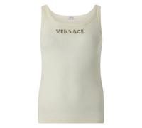 Versace - Top con scritta in paillettes - - Tops - Donna - Bianco - S