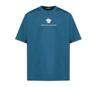 Versace, ,Tops ,Uomo ,Blu ,M T-Shirt Medusa Milano Ricamata