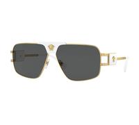 Versace Uomo VE2251 147187 Occhiali da sole Acciaio Oro Grigio Pillow Normale