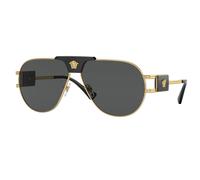 Versace Uomo VE2252 100287 Occhiali da sole Acciaio Oro Grigio Pilot Normale
