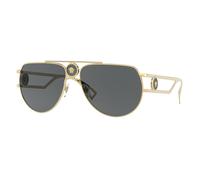 Versace Uomo Versace VE2225 100287 Occhiali da sole Metallo Oro Grigio Pilot Normale