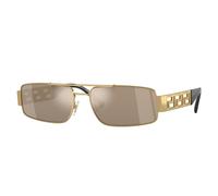 Versace Uomo Versace VE2257 10025A Occhiali da sole Metallo Oro Marrone Squadrata Specchiate Specchiato