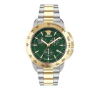 Versace V-Sport, orologio da uomo con cinturino bicolore e cassa con quadrante verde