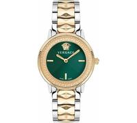Versace V-Tribute VE2P00522 Women's Swiss Quartz Watch - Two-Tone Stainless Steel Bracelet, Green Guilloché Dial, 36mm