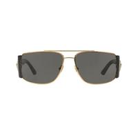 Versace Ve 2163 Occhiali Da Sole Unisex Oro Geometrico Grigio 63mm