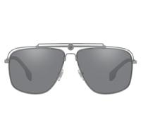 Versace Uomo Versace VE2242 10016G Occhiali da sole Metallo Grigio Grigio Squadrata Specchiate