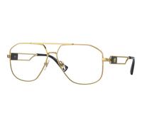 Versace Uomo VE1287 1002 Montature da vista Acciaio Oro Trasparente Pilot Normale