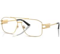 Versace Uomo VE1302 1002 Montature da vista Acciaio Oro Trasparente Geometrica Normale