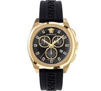 Versace Orologio da polso da uomo, cronografo Chrono GEO, nero, oro, 43 mm, VE7CA0423, cinghia
