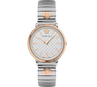 Versace VE8105022 V-Circle 38mm Quarzo Unisex Argento Oro rosa, Argento 5 ATM